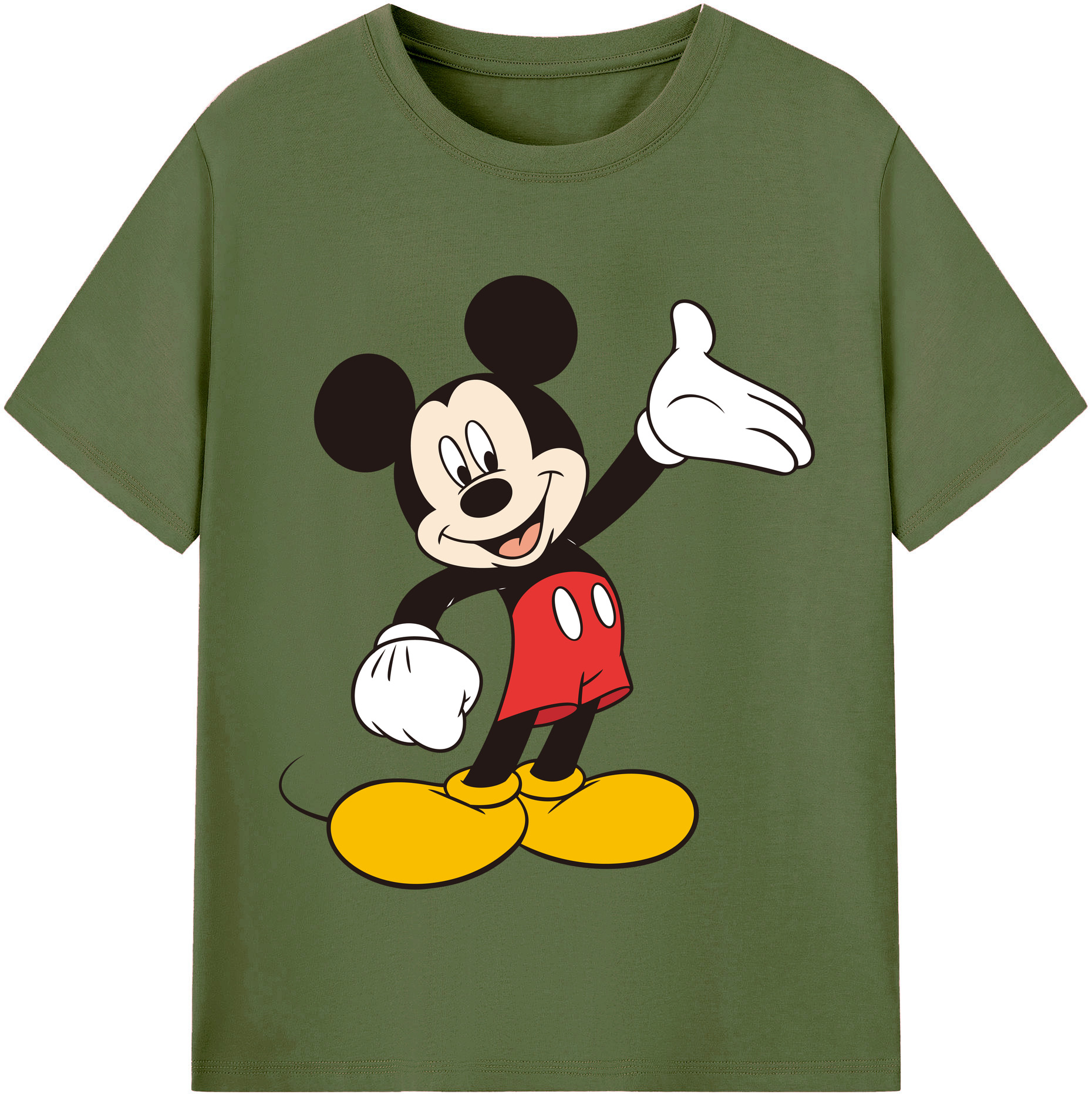 （画像用） ミッキーマウス Mickey Mouse 綿100％半袖Tシャツ（フロントプリント）